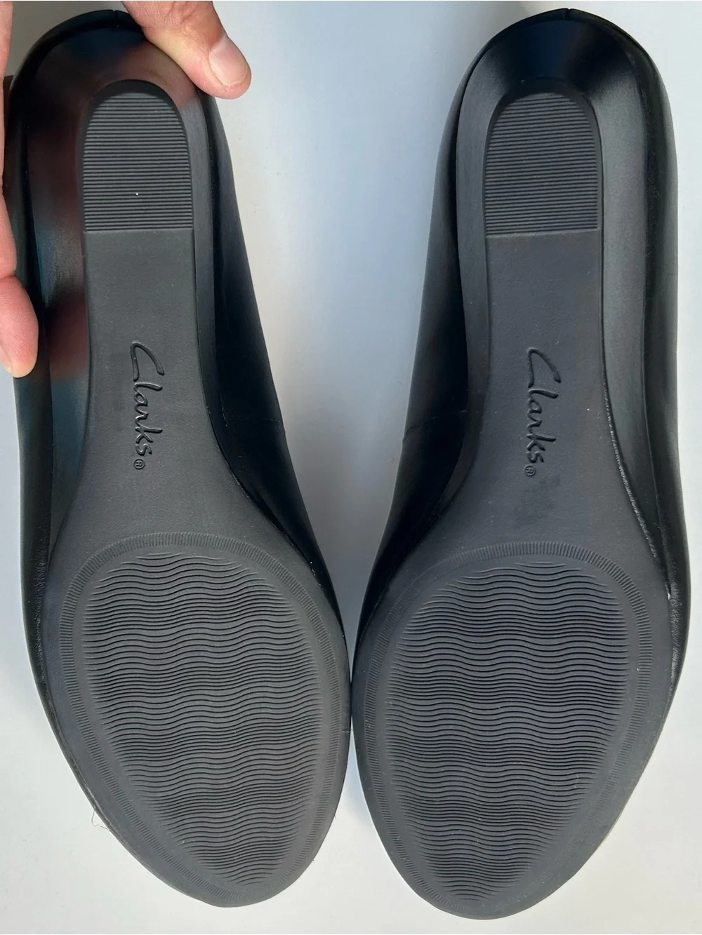 Clark’s Collection Black Leather Wedge Pumps Size 11
